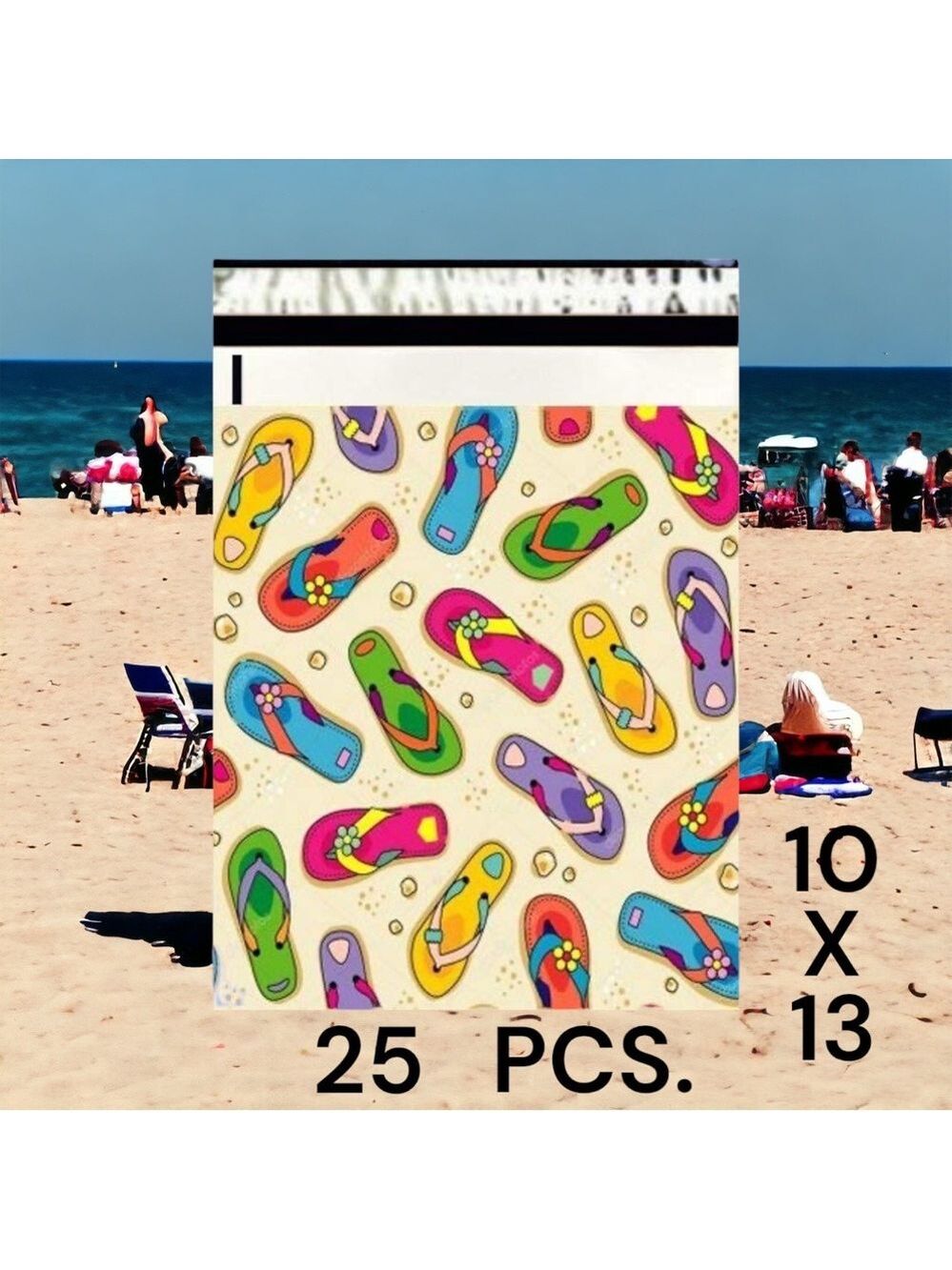 25 10X13 Poly Mailers Flip Flops Beach Shipping Envelopes Bags PRICE IS FIRM - Picture 6 of 6